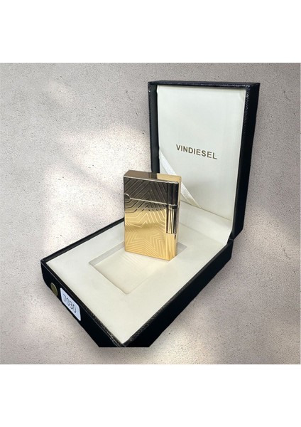 Yıldız Desenli Gold Çelik Gazlı Dupont Hediyelik Çakmak