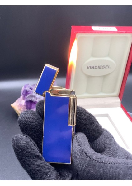 Vındıesel Kutulu Slim Çarklı Lacivert Renk Hediyelik Çakmak