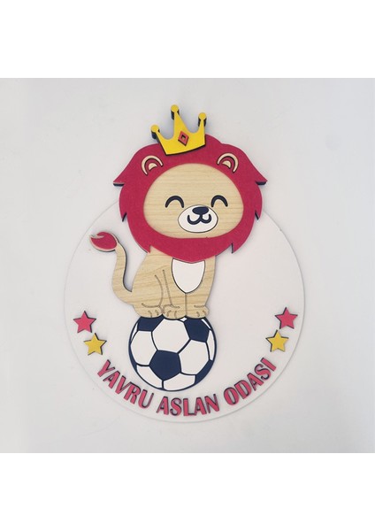 Taraftar Gs Cimbombom Aslan Sarı Kırmızı Çocuk Bebek Yeni Doğan Kapı Duvar Dolap Süsü Hediye