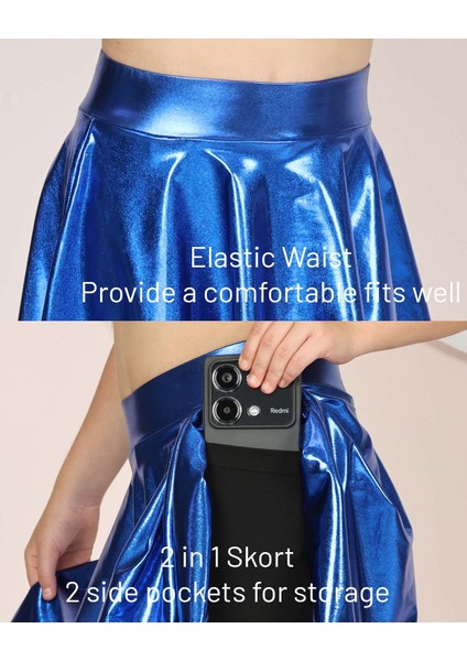 Metalik Parlak Işıltılı Şortlu Kloş Parti, Gösteri, Etkinlik, Bayramlık, Etek modelleri