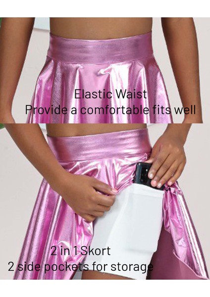 Metalik Parlak Işıltılı Şortlu Kloş Parti, Gösteri, Etkinlik, Bayramlık, Etek modelleri