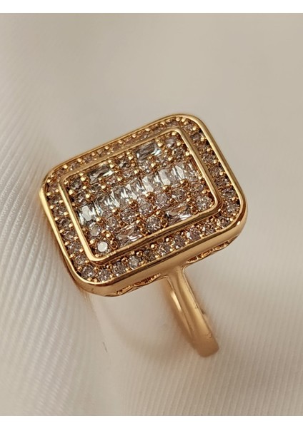 Baget Yüzük Zirkon Taş Rose Gold Çelik Yüzük fiyatları