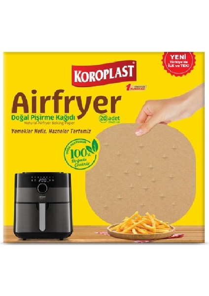 Airfryer Doğal Pisirme Kağıdı 20'li 23 x 23 cm x 3 Paket fiyatları