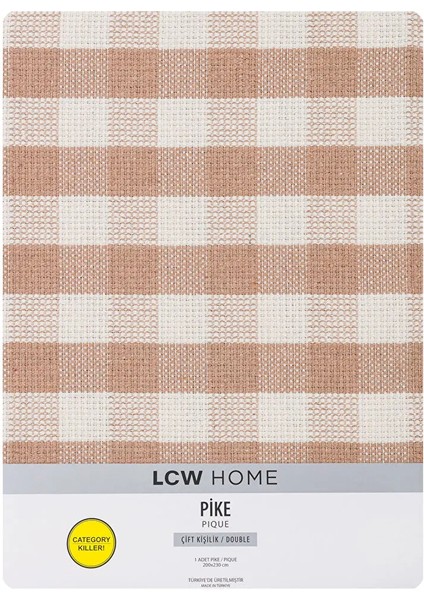 Lcw Home Bej Ekose Desenli Çift Kişilik Pike 200 x 230 cm fiyatları