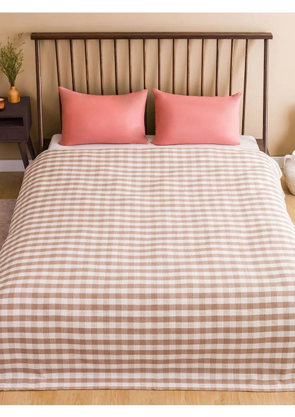 Lcw Home Bej Ekose Desenli Çift Kişilik Pike 200 x 230 cm modelleri