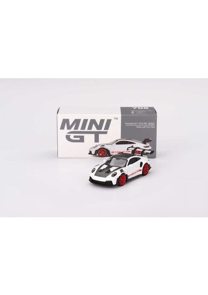 1/64 Porsche 911 (992) Gt3 Rs Weissach Package White With Pyro Red MGT00706