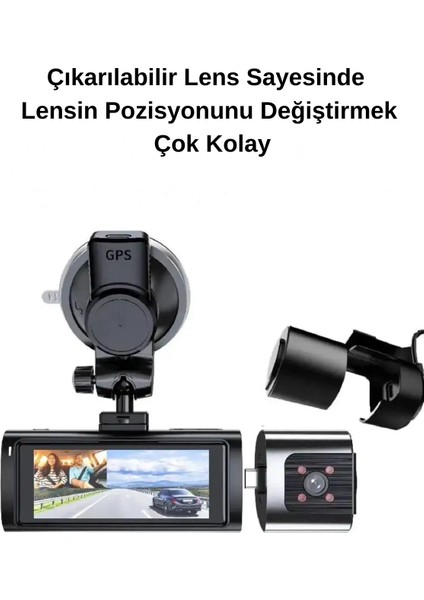 K17 Ultra Hd 4K Wifi ve App Kontrollü Gps Türkçe 7/24 Kayıt Çift Araç Içi Kamera fiyatları