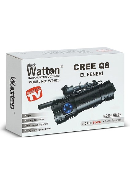 Cree Q8- Xpg 8+1 LED Şarjlı El Feneri WT-623
