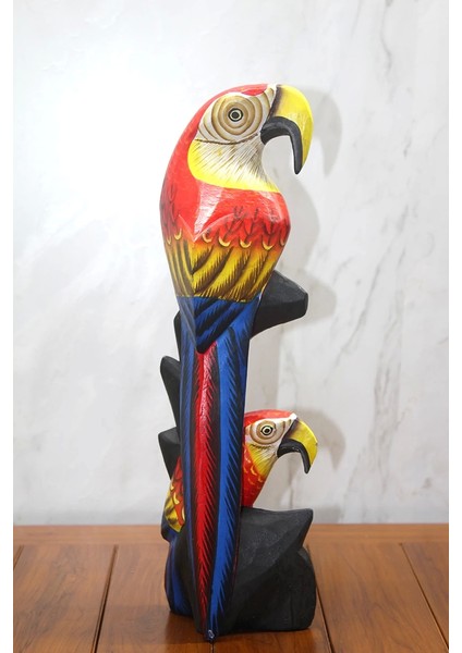 Ahşap 2'li Papağan Okas-23