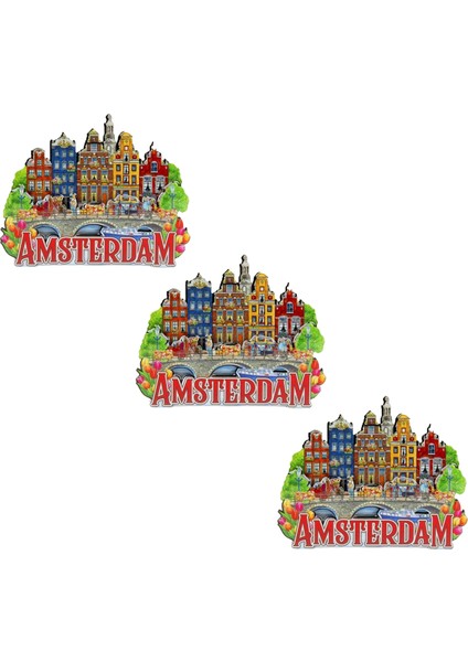Buzdolabı Magneti - 3 Adet Amsterdam