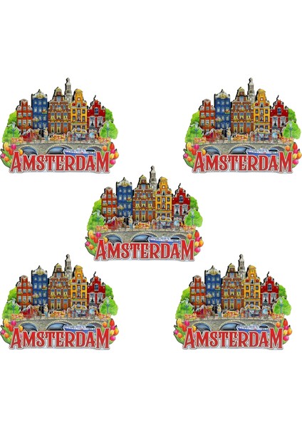 Buzdolabı Magneti - 5 Adet Amsterdam