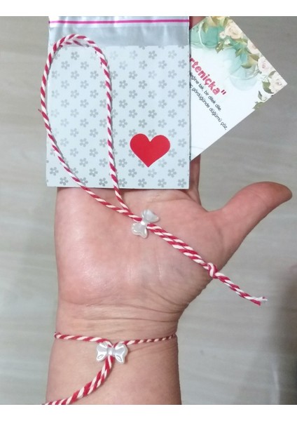 10 (On) Adet Marteniçka Kartlı Fiyonklu Marteniçka Bileklik