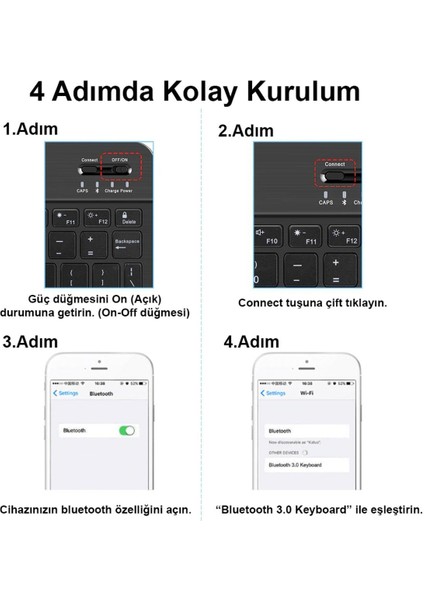 Samsung Galaxy Tab A7 SM-T500 Tablet Uyumlu Mini Slim Şarjlı Bluetooth Klavye ve Mouse Seti | Pembe |