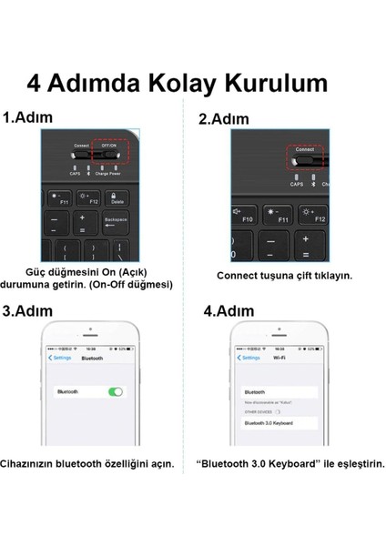 Samsung Galaxy Tab A8 SM-X205C Tablet Uyumlu Mini Slim Şarjlı Bluetooth Klavye ve Mouse Seti | Pembe |