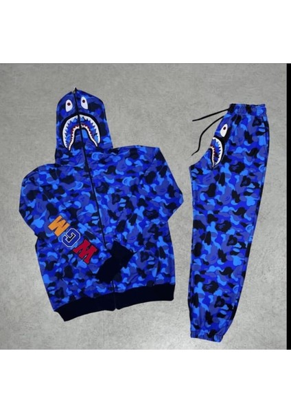 Bape Çocuk Alt Üst Takım Seti Eşofman Hırka Ikili Takım