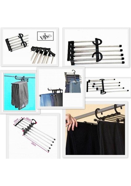 Pantolon Askılık 5 Li Hareketli Askı