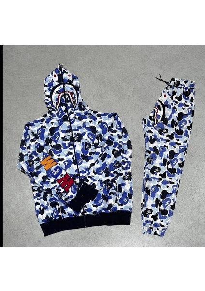 Bape Çocuk Alt Üst Takım Seti Eşofman Hırka Ikili Takım