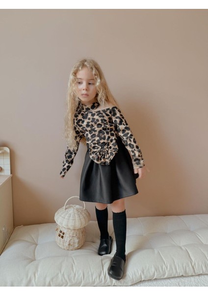Leopar Omuz ve Fiyonk Detaylı Elbise fırsatları