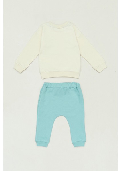 Pamuklu Palmiye Baskılı Cepli Unisex Çocuk Takım
