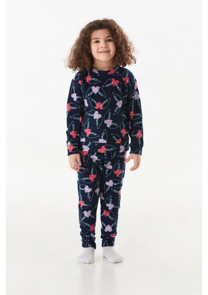 Kutup Ayısı Desenli Polar Kız Çocuk Pijama Takımı