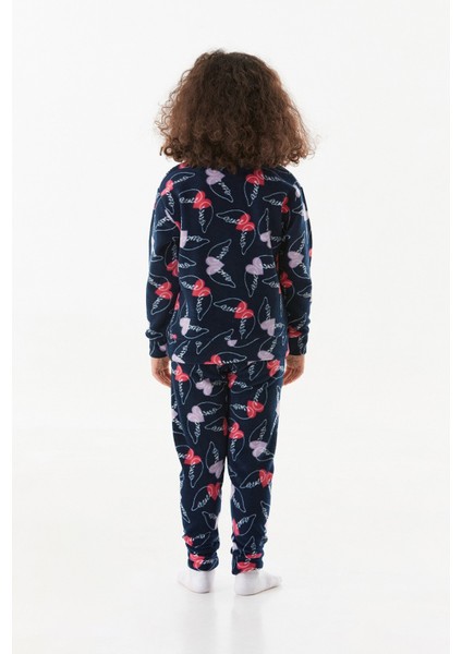 Kutup Ayısı Desenli Polar Kız Çocuk Pijama Takımı