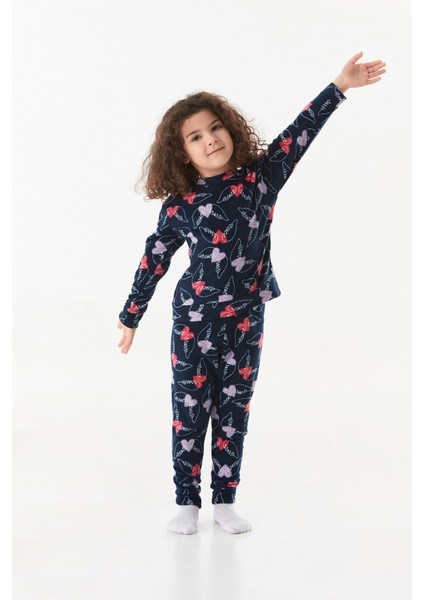 Kutup Ayısı Desenli Polar Kız Çocuk Pijama Takımı