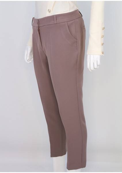 59019 Önü Düğmeli ve Fermuarlı Klasik Kdar Paça Pantolon Qks Pantolon 59019 #23-09#