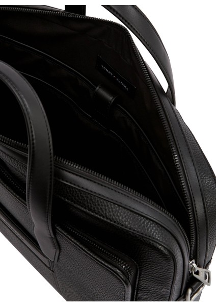 Siyah Erkek Laptop Çantası Th Corp Slım Computer Bag