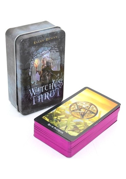 Metal Kutulu Tarot Kartı Witches Tarot