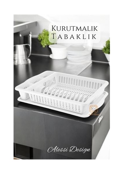 Modacar Bulaşık Durulama Sepeti Tabaklık Bulaşık Kurutmalık Beyaz Alessi