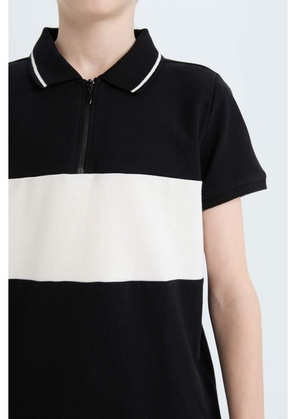 Erkek Çocuk Polo Yaka Renk Bloklu Pike Kısa Kollu Tişört D9415A825SM indirimleri