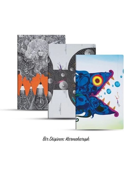 Üçlü Çizgisiz Defter Seti: Bir Düşünce: Karmakarışık