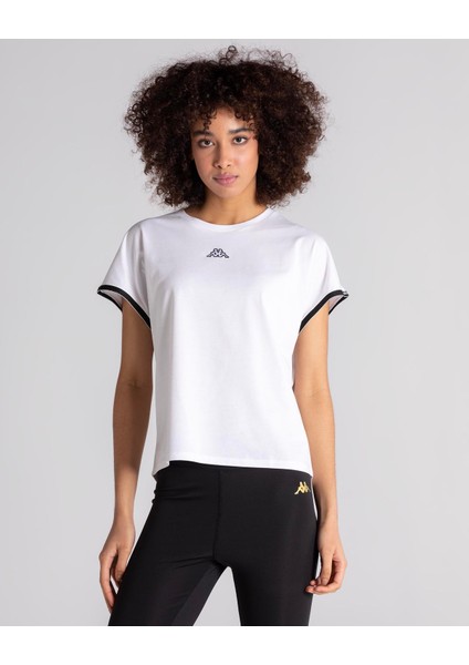 Logo Tape Enna Kadın Beyaz Regular Fit Tişört