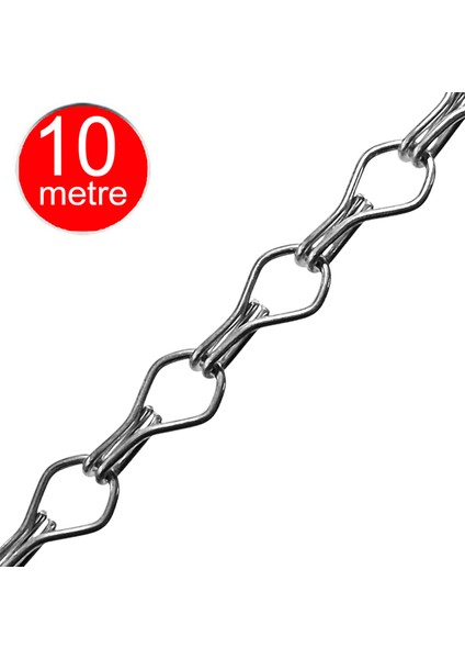 Metal Zincir Ayna Avize Floresan Saksı Askı Zinciri -10 Metre