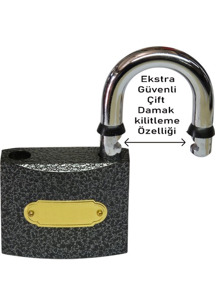 38 mm Asma Kilit Yağmur Contalı Ekstra Güvenli Çift Damak Kilitleme Özelliği Kapı Kilidi