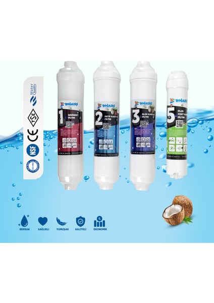 Su Arıtma Cihazı Inline 4lü Filtre Seti