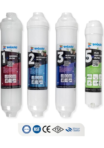 Su Arıtma Cihazı Inline 4lü Filtre Seti