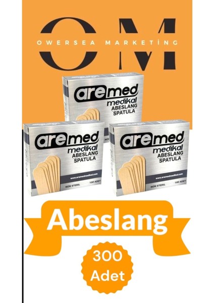 Marka 3 Kutu - 100 Lük Abeslang Tahta Dil Çubuğu Basacağı - Ağda Spatulası, Spatula Çx
