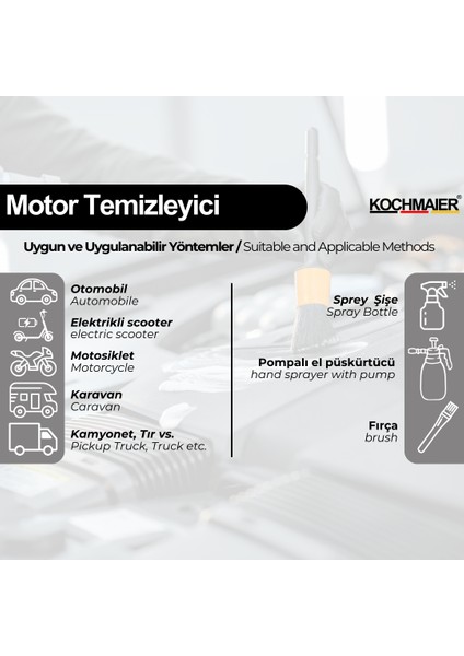 Motor Temizleme Spreyi - Dış Yüzey Yağ Kir Sökücü 500 ml