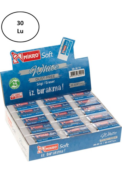 Silgi Soft 2B-30TR Beyaz Soft 2B30TR 30'lu