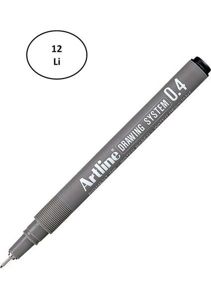 234 Çizim Kalemi 0.4 mm Siyah 12'li