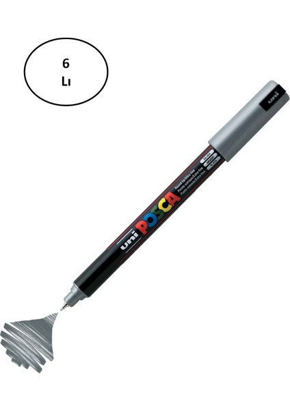 Posca Pc-1m Boyama Markörü 0.7 mm Metalik Gümüş 10'lu