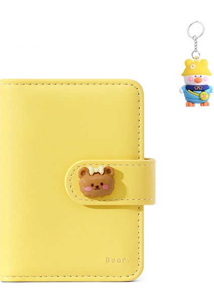 Sevimli Kız Kısa Gevşek Yapraklı Mini Kart Tutucu Taşınabilir Büyük Kapasiteli Depolama Kimlik Cüzdanı (Yurt Dışından)