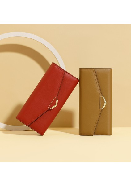 Çok Yönlü Moda Uzun Bayan Cüzdan Üç Katlı Clutch Cüzdan Kart Tutucu (Yurt Dışından)