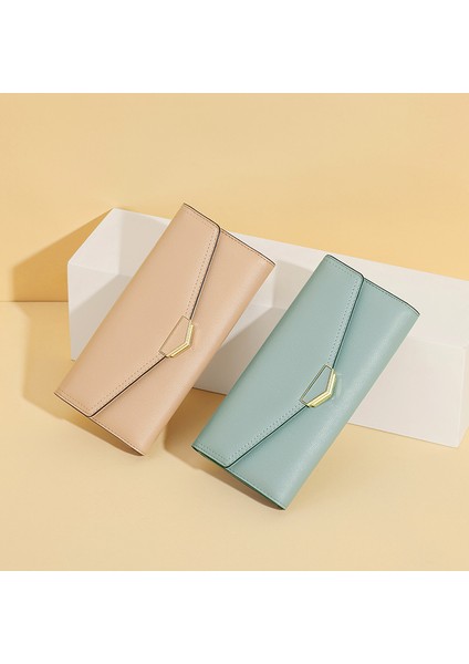 Çok Yönlü Moda Uzun Bayan Cüzdan Üç Katlı Clutch Cüzdan Kart Tutucu (Yurt Dışından)