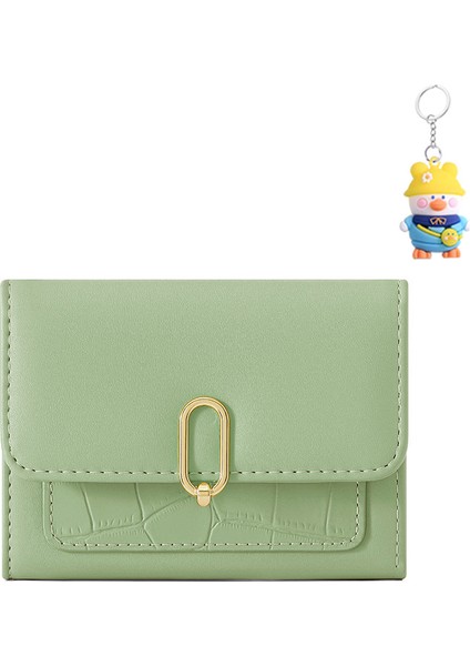 Moda Kısa Üç Katlı Öğrenci Bayan Cüzdan Katlanır Çoklu Kart Yuvası Depolama Kartı Tutucu (Yurt Dışından)