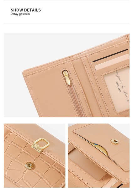 Moda Kısa Üç Katlı Öğrenci Bayan Cüzdan Katlanır Çoklu Kart Yuvası Depolama Kartı Tutucu (Yurt Dışından) modelleri