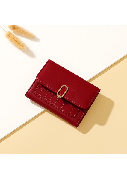 Moda Kısa Üç Katlı Öğrenci Bayan Cüzdan Katlanır Çoklu Kart Yuvası Depolama Kartı Tutucu (Yurt Dışından) indirimleri