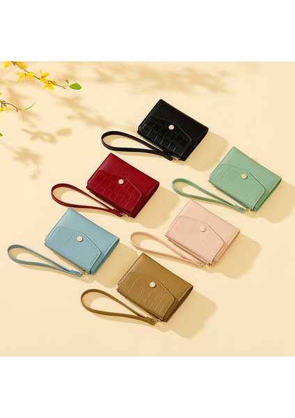 Moda Mini Kısa Clutch Cüzdan Bayanlar Katlanır Kimlik Kartı Tutucu (Yurt Dışından)