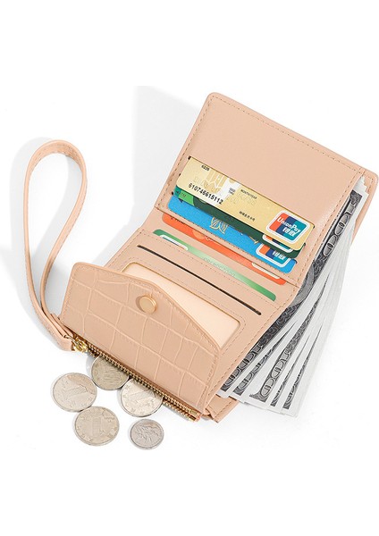 Moda Mini Kısa Clutch Cüzdan Bayanlar Katlanır Kimlik Kartı Tutucu (Yurt Dışından)